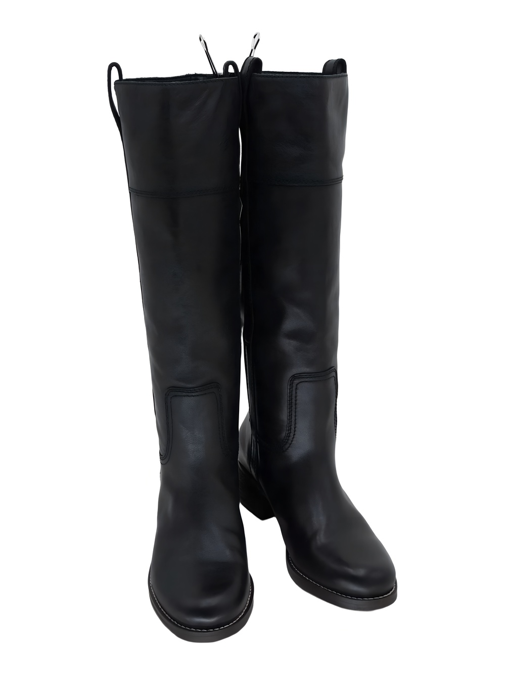 Lucky Brand Womens Hybiscus Pull-On Riding Boot Black Leather Size 8M